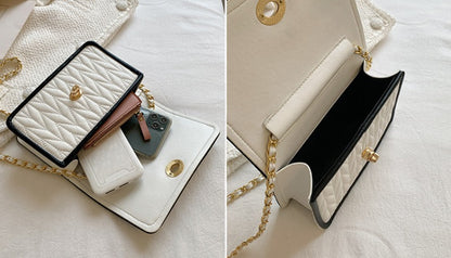 New Fashion Women's Shoulder Bag Simple Chain Texture Small Square Bag Light Luxury Party Crossbody Bag Purses and Handbags