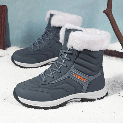 2025Brand Warm Winter Men's Hiking Boots Outdoor Snow Men Boots Men Work Casual Sneakers High Top Keep Warm Non-slip Ankle Boots