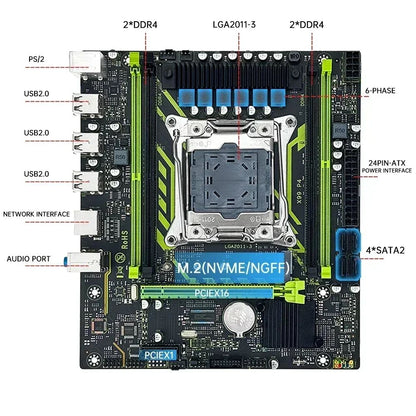Conjunto de Placa-Mãe SOYO X99 com CPU Xeon E5 2630 V4 LGA2011-3 DDR4 16GB (1*16GB) RAM 2133MHz NVME M.2 Acessórios de Computador SATA