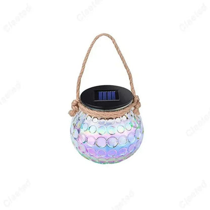 Solar-Powered LED Glass Jar Lamp – Outdoor Ambient Atmosphere Lighting
