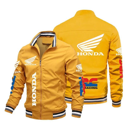 Honda Motorcycle Jacket For Men Honda Red Wing and HRC Logo Biker Jacket Windbreaker Men Sportswear Slim Racing Team Jacket Male