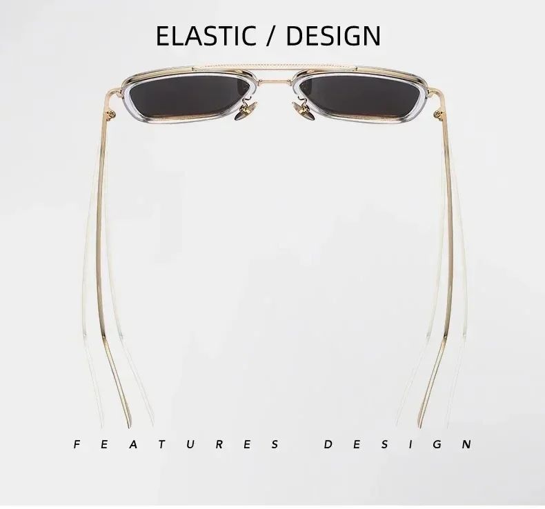 Tony Stark Sunglasses Iron Man Sun Glasses Vintage Square Metal Frames Men Sun Glasses Women's Driving Eyewear UV400 Glasses