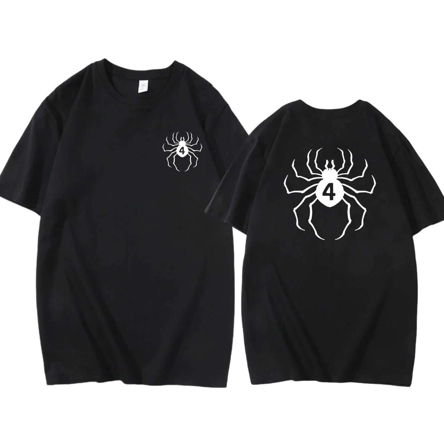 Pure Cotton Men's t shirt Y2k Spider Print T-shirt Casual Street Loose Women's T-shirt vintage graphic t shirts for men