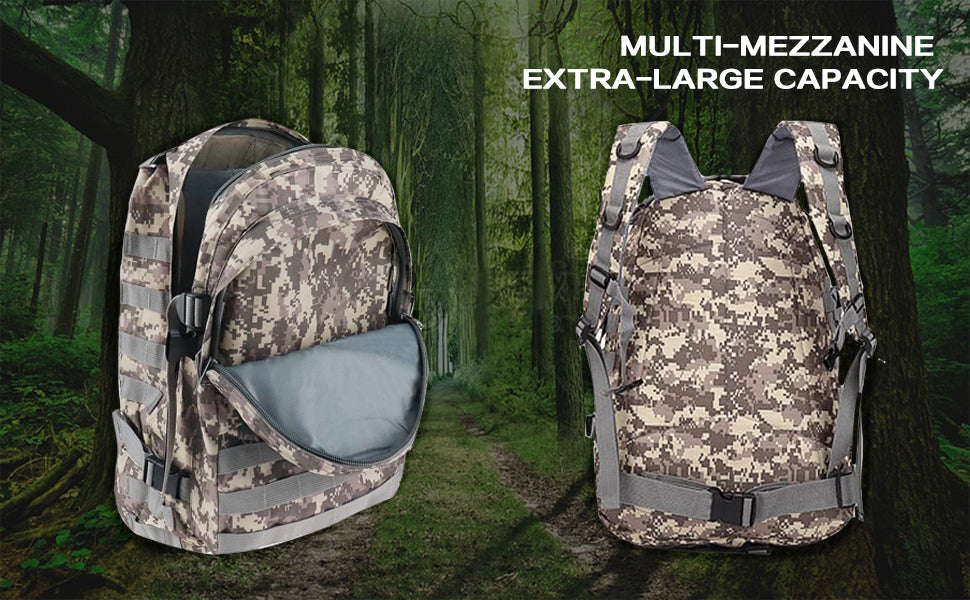 Mochila Tática 3D 50L para Atividades ao Ar Livre Molle Assault Bag à Prova D'água para Caça Escalada Caminhada Pesca Trekking Viagem