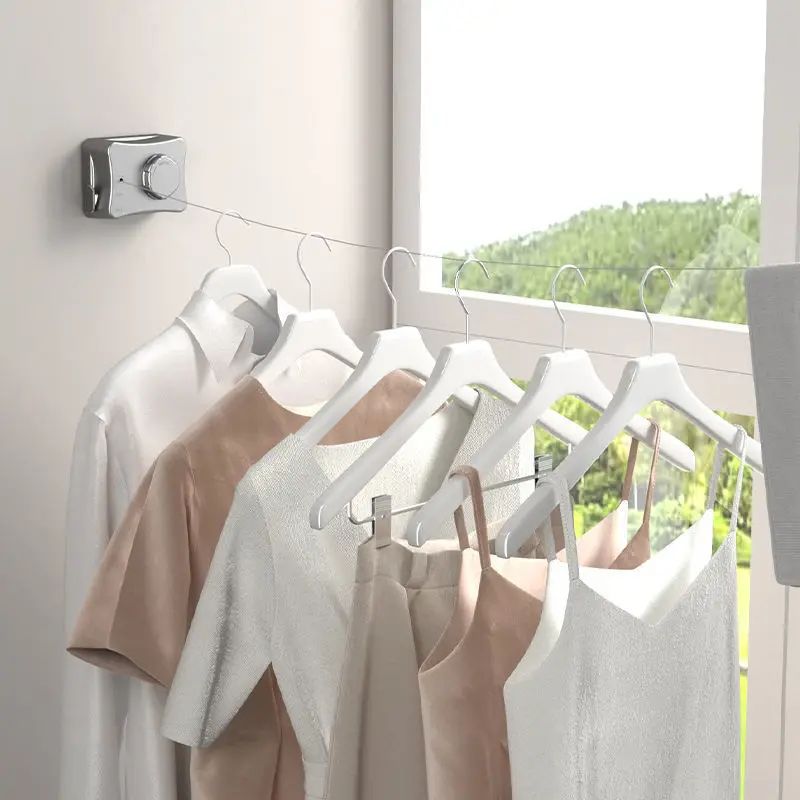 Invisible clothesline, indoor non perforated balcony, invisible retractable clothesline, bathroom clothesline, steel wire rope