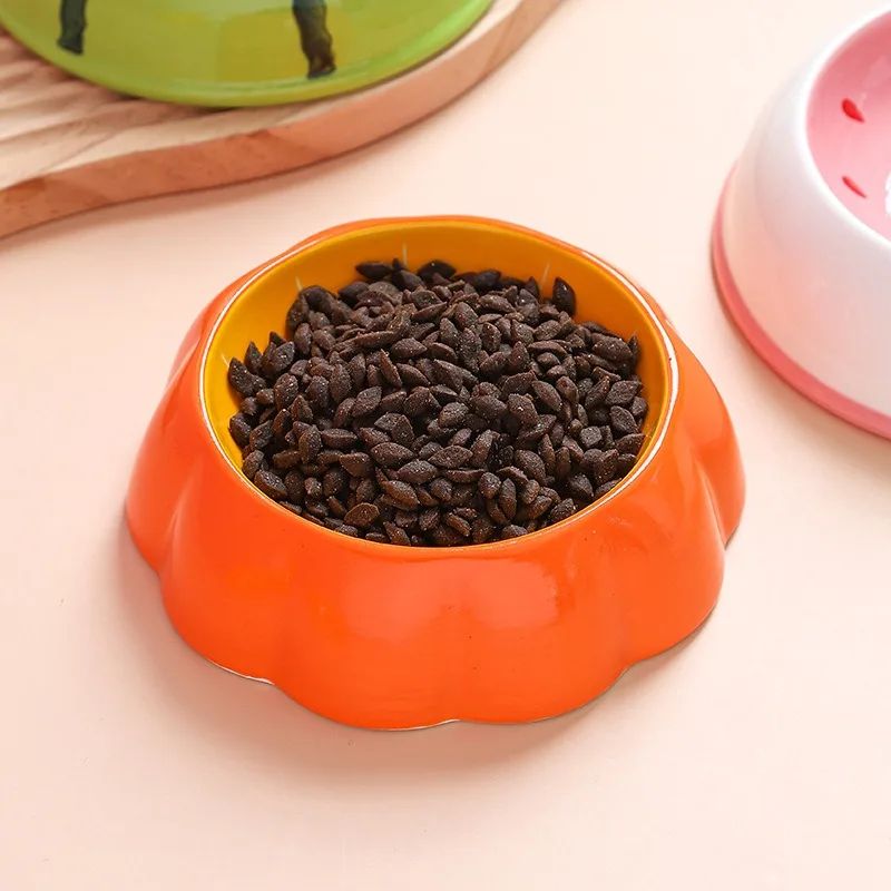 4 tigelas fofas de cerâmica para pets, tigelas em formato de melancia e morango para gatos, tigelas coloridas para cães pequenos, fornecedores de água, tigela para gatos