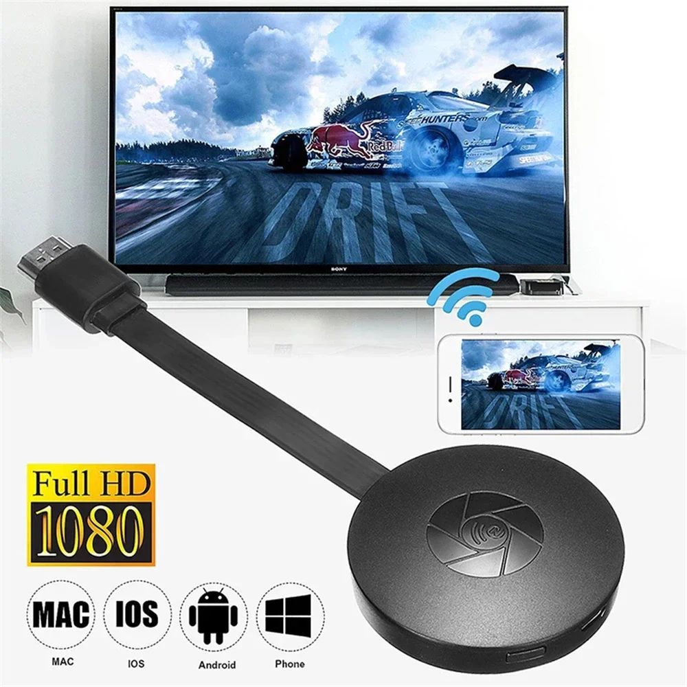 1080P G2 para MiraScreen Display Anycast Wifi HDMI-compatível Miracast Dongle Compatível para TV Android Ios Espelhamento de tela