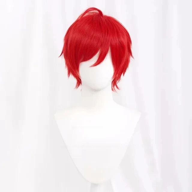 Synthetic Short Straight Cosplay Wig White Green Purple Brown Black Blue Gray Orange Red Fluffy Heat Resistant Hair Anime Wigs