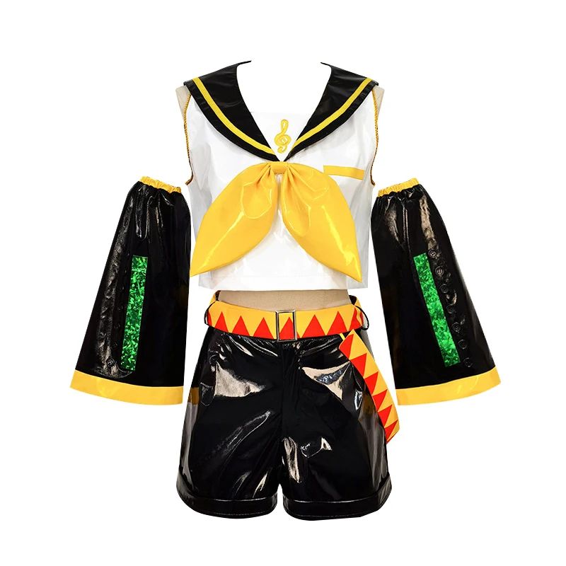 Just Saiyan2025  Kagaminee Rin/Len Cosplay with Ears Collab Series: Kagaminee Rin Len Cosplay Top Shorts Costumes Cosplay Outfit