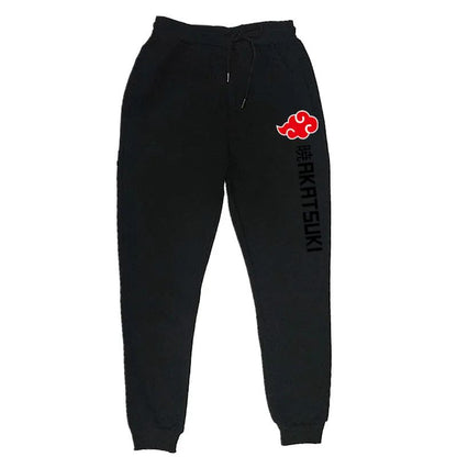 Calças de Moletom Akatsuki de Anime Mais Vendidas Calças de Lã Estampadas de Moda Masculinas Femininas para Corrida Hip Hop Roupas de Rua S-3GG