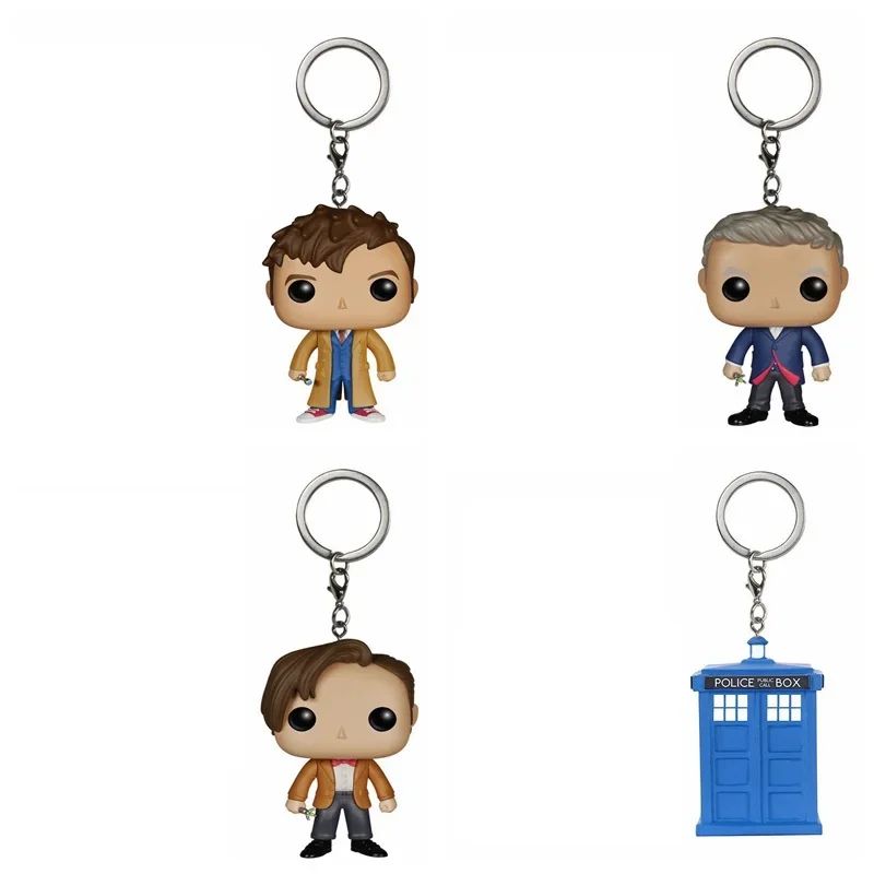 Funko Pop DW Doctors Chaveiro Brinquedo Décimo Doutor Décimo Primeiro Décimo Segundo Doutor Tardis Vinil Boneco Chaveiro