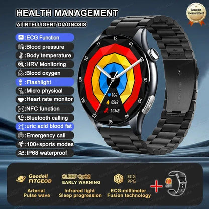 XIAOMI 704505 Novo Smartwatch ECG+PPG Preciso Ácido Úrico Lipídios Pressão Análise Corporal Smartwatch Masculino Chamada BT NFC