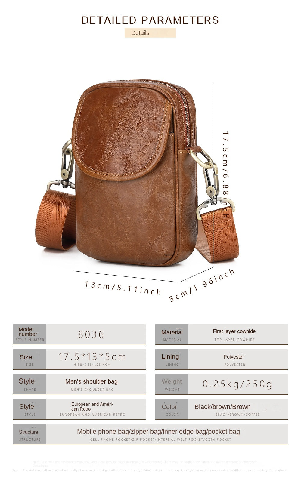 New Men's Cow Leather Crossbody Bag Man Shoulder Bag Casual Male Small Simple Bag For Men