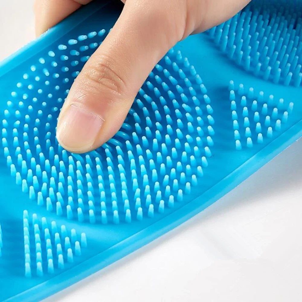 1 Esponja Corporal de Silicone, Escova Esfoliante Corporal, Toalha de Banho Esfoliante, Esfregão para as Costas, Esfoliação da Pele, Cinto de Massagem e Limpeza para Banho, Extensível