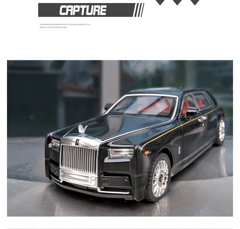 1:18 Big Size Diecast Rolls Royce Phantom Alloy Car Model Collective Miniature Voiture Boyfriend Car Gift Home Decor Toys Boys