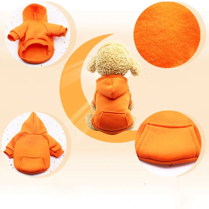Moletons Sólidos para Cães Roupas para Pets Pequenos Casacos Jaquetas Moletom para Chihuahua Fantasia de Gato Roupinhas de Algodão para Pets