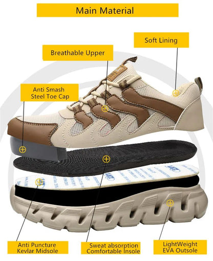 Light work shoes for men with iron professional man safety shoes non-slip work boots men steel nose safety sneakers man 46