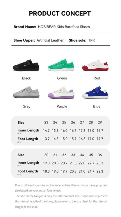 HOBIBEAR Mesh Barefoot Shoes Boys Girls Wide Toe Sneaker Zero Drop Walking Shoes(Toddler Little Big Kid)