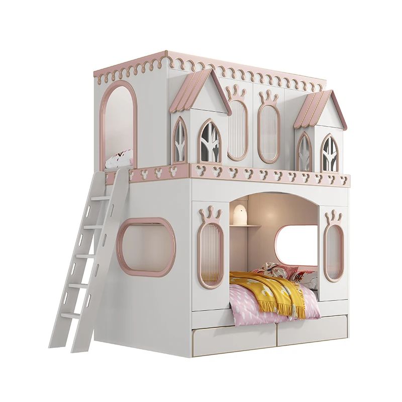Cama de princesa castelo, cama infantil, quarto de menina, cama de casal, buraco de árvore, madeira maciça