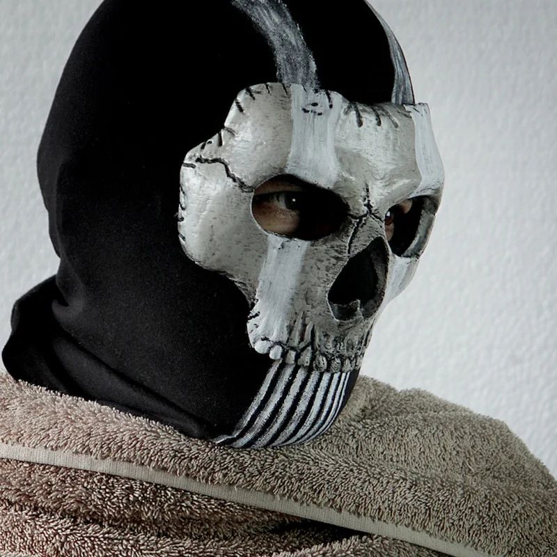 BeauNook Unisex Horror Skull Mask Ghost Call of Duty Latex Headgear Helmet Cosplay Perform Party Masquerade Prop Halloween