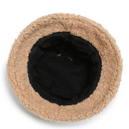Chapéu Bucket de Lã Quente de Inverno Unissex Resistente ao Frio Boné de Pescador da Moda com Proteção Solar