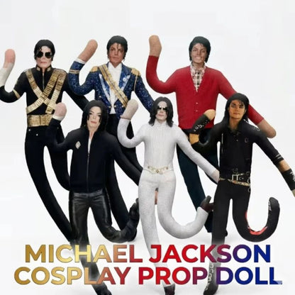 Michael Jackson Plush Figure Doll Soft Stuffed Toy with Movable Joints Handwoven Pop King Room Decor Fan Gift