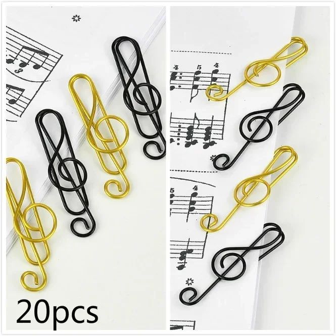 Metal Creative Music Note Shaped Creative File Clamp Paper Clips Bookmark Holder Paper Decorative Clip for Office School Home