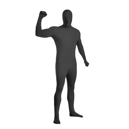 Adult Full Face Hooded Leotard Child High Stretch Green Stage Performance Zipper Costume Halloween Invisible Man Dress Up Costum