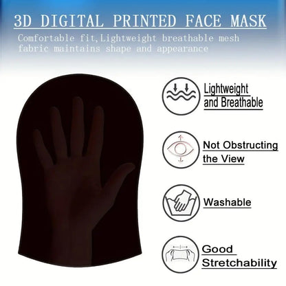 3D Full Face Mask HD Digital Printed Breathable Mesh Mask, Novelty Role-Playing Prop, Suitable for Various