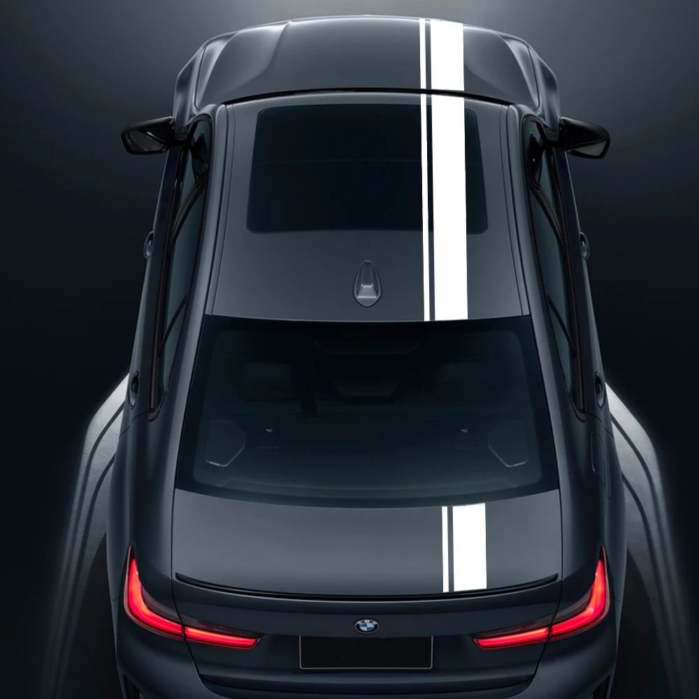 Car Hood Bonnet Roof Trunk Kit Long Racing Stripe Stickers For BMW 3 Series M3 E90 F30 G20 Vinyl Decals Auto Tuning Accessories