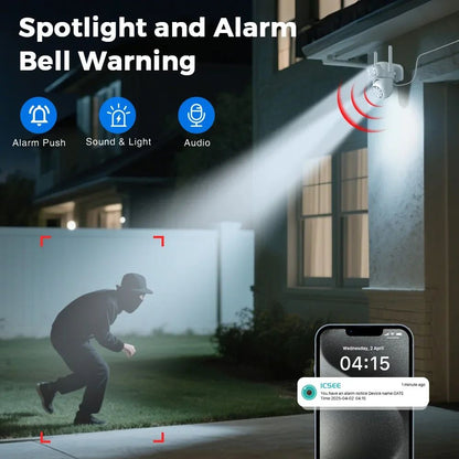 8MP 4K Wifi PTZ Camera Dual Lens Dual Screens Surveillance Camera Outdoor 2MP 4MP HD Night Vision Home Security Camera ICSEE APP