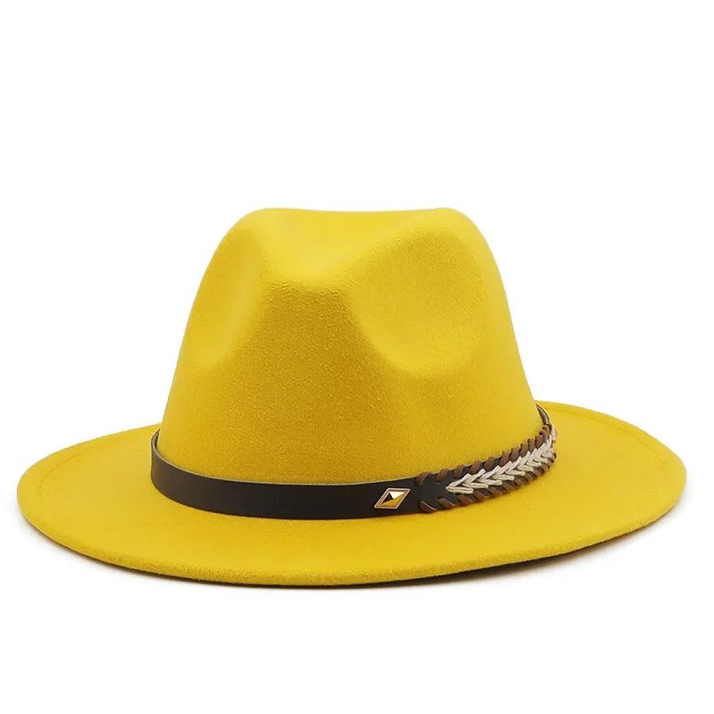 2025 Mulheres Homens Chapéu Panamá Fedora Aba Larga Proteção Solar Clássico Unissex Moda Chapéu Top para Festa Casamento Igreja