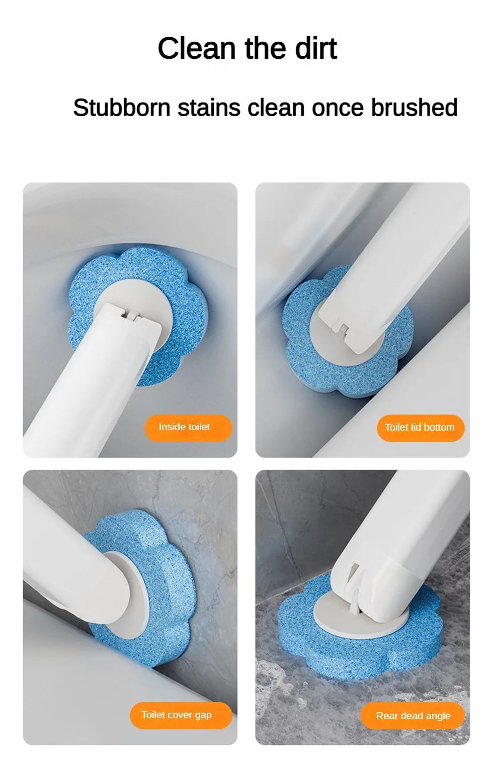 Disposable Toilet Brush Wall-Mounted Cleaning Tool for Bathroom Replacement Brush Head Toilet Cleaning Brush Set Wc Accessories