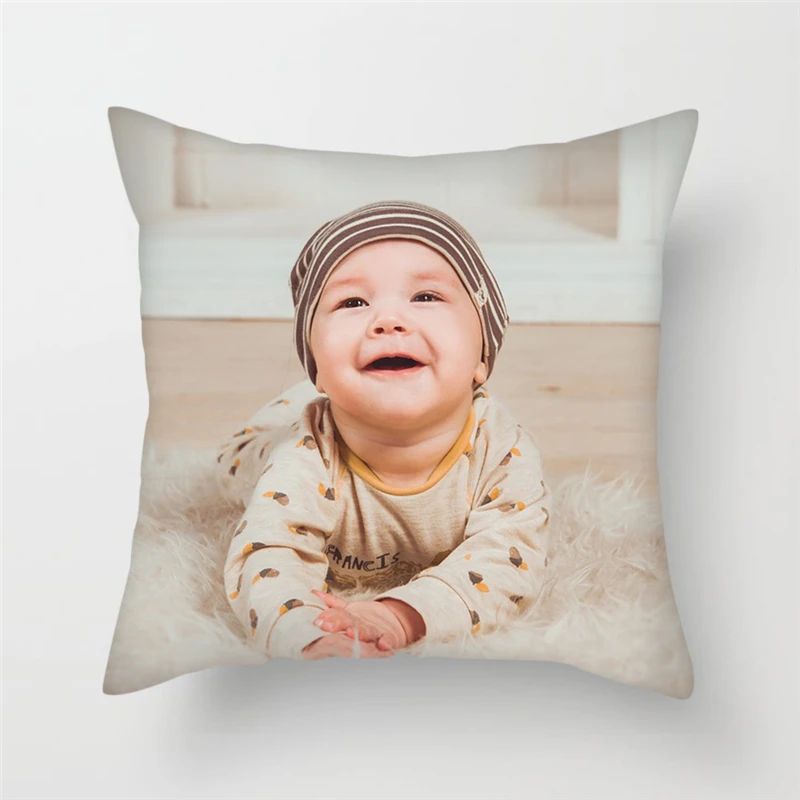 MIAOTU Custom Cushion Cover DIY Customized Throw Pillow Home Decorative Square Wedding Pets Baby Print Pillowcase Drop Shipping