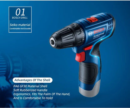 BOSCH GSR 120-LI 12V ferramenta elétrica recarregável, parafusadeira elétrica, furadeira elétrica manual de lítio, bateria 2.0Ah