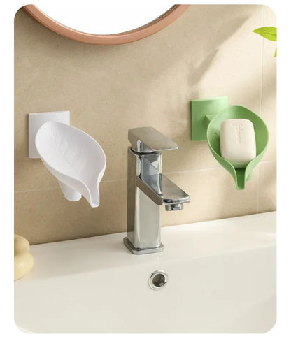 New Leaf Shape Soap Box Drain Soap Holder Box Bathroom Accessories Toilet Laundry Soap Box Bathroom Supplies Tray Gadgets