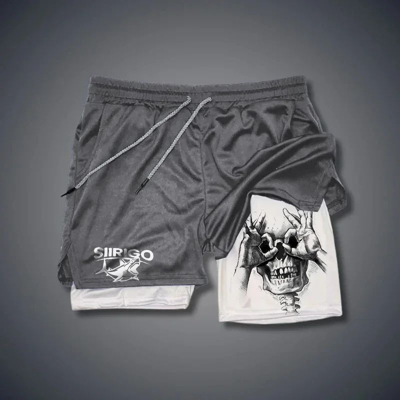 New sports shorts 2 in 1, male, breathable and informal sportswear, double layer, running, M-3XL basketball shorts