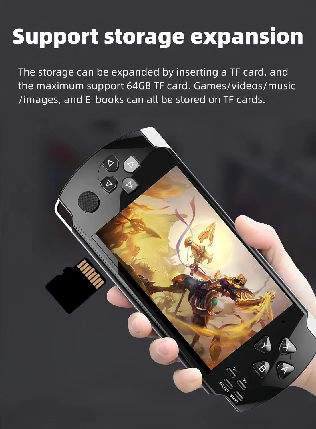 HLF Retro Video Game Console Screen Built-in 2000 Games Handheld Game Console Multiple Emulators Mini Portable Game Device MP3 MP4 Music TV Output E-Bbook Children/Men/Festivals
