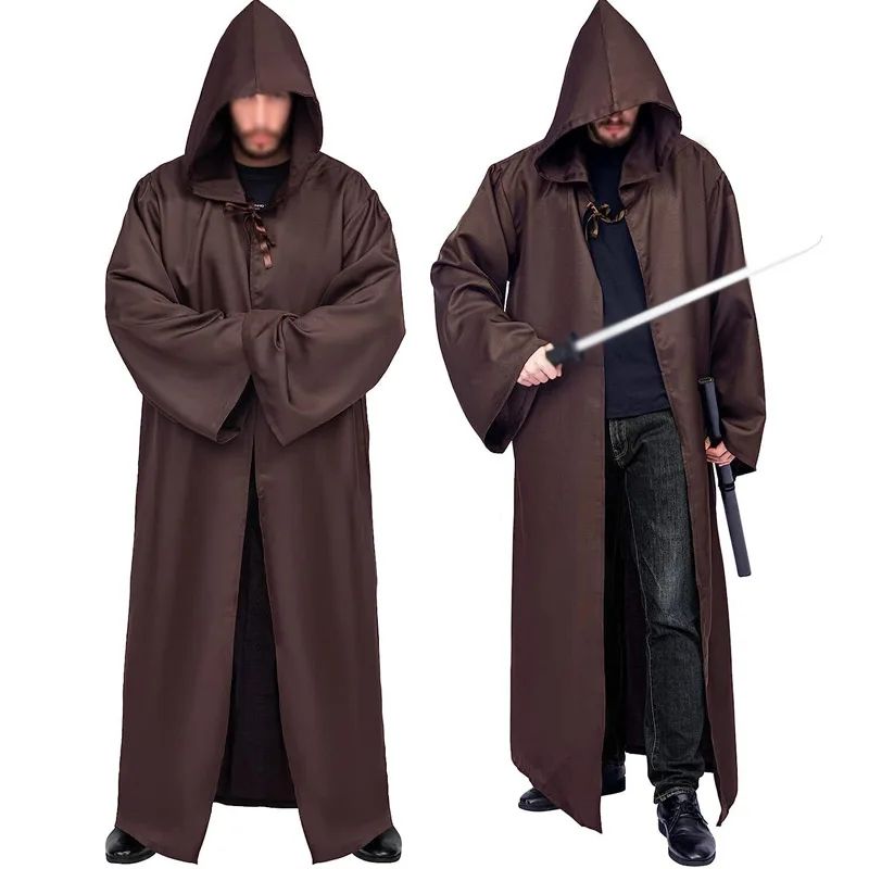Halloween Aldult Jedi Knight Cosplay dark Cape Vader Cape avec chapeau guerre à capuche noir marron Cape mascarade fête Costume