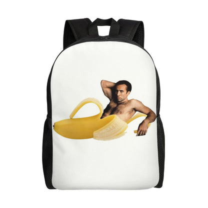 Custom Nicolas Cage Meme Laptop Backpack Women Men Basic Bookbag for College School Student Funny Bags