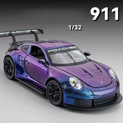 Carrinho Miniatura Diecast 1/32 Escala 911 GT3RS Carro Esportivo Modelo de Brinquedo Veículo Crianças Menino Aniversário Presente Decoração de Casa Brinquedo de Carro