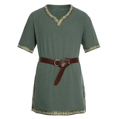 Knight Cosplay Medieval Costume Tunic Halloween Costumes for Men Adult Viking Pirate Disguise Fancy Clothing Carnival Shirts