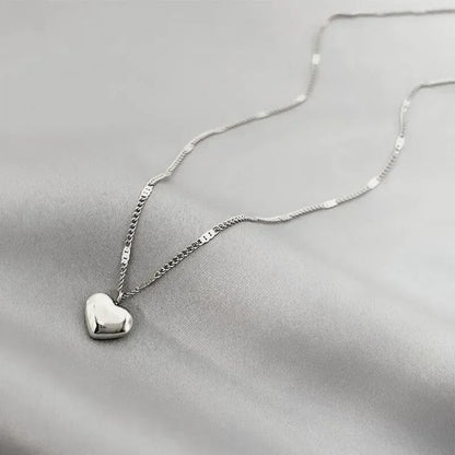 Novo Casal Transfronteiriço Corrente Cavicle Coração Geométrico Leve Luxo Temperamento Simples Doce Amor Pingente Colar Joias