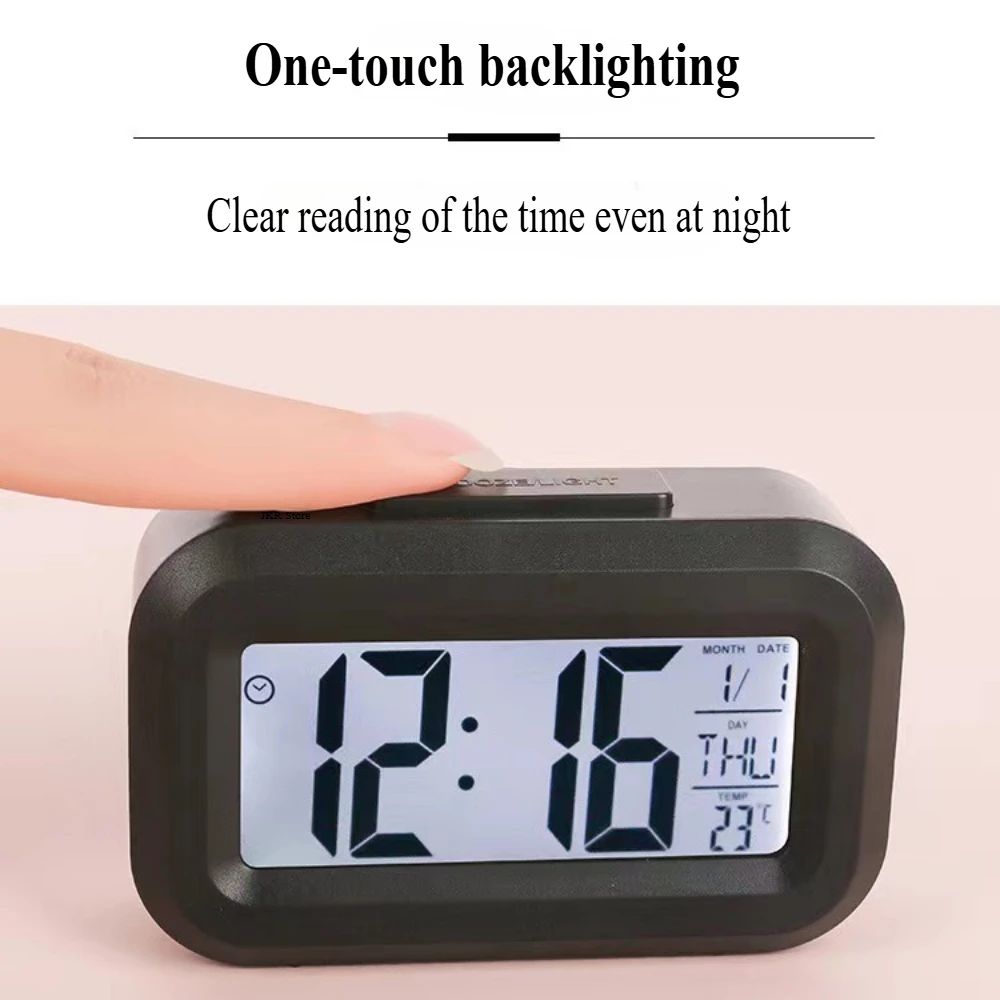 Bedside Table Alarm Clock Date Temperature Function Children's Bedroom Clock Home Offices Desktop Clock Desk Decor Digital Child