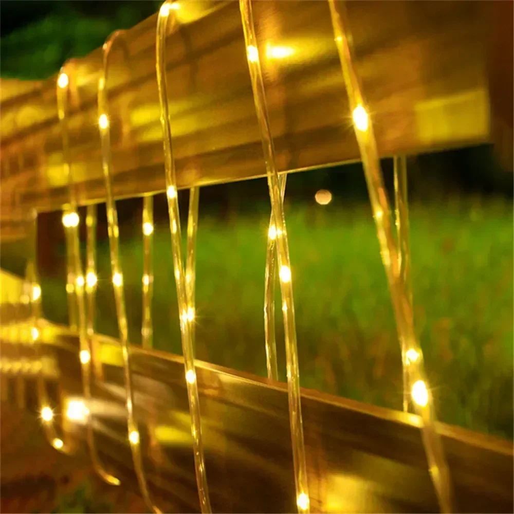 Solar Rope Lights Outdoor Blue LED PVC Tube Fairy String Light Garden Wedding and Birthday Outdoor Holiday Home Decoration