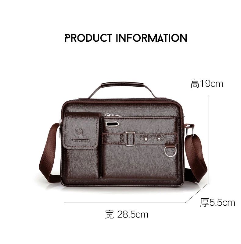 2024 New Men Shoulder Bag for 10.4" Ipad PU Leather Business Handbags Men Messenger Bags Fashion Man Crossbody Bag