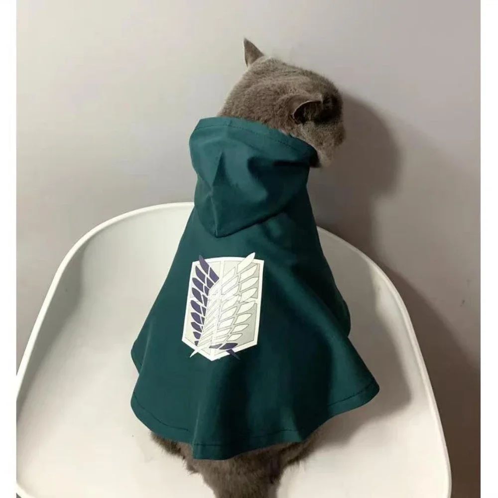Dog Cat Cloak Christmas Anime Halloween Attack Titaner Pet Cape Shingeki No Kyojin SurveyCosplay Costume Photograph Prop Gifts