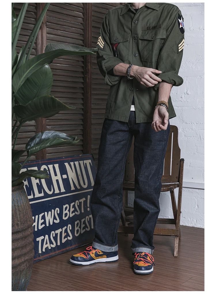 NON STOCK OG-107 Vietnam War Long Sleeve Shirt Cotton Satin Military Style Overshirt