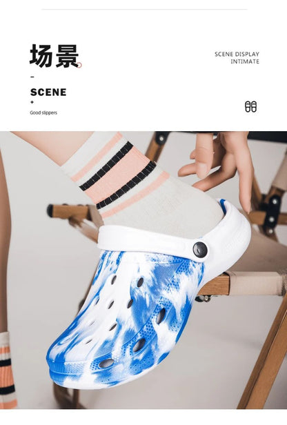 Summer Couple Clog Shoes Fashion Sandals Waterproof Slippers Men Shoes Outdoor Soft Sole Shoes Clogs EVA Beach Home Slipper