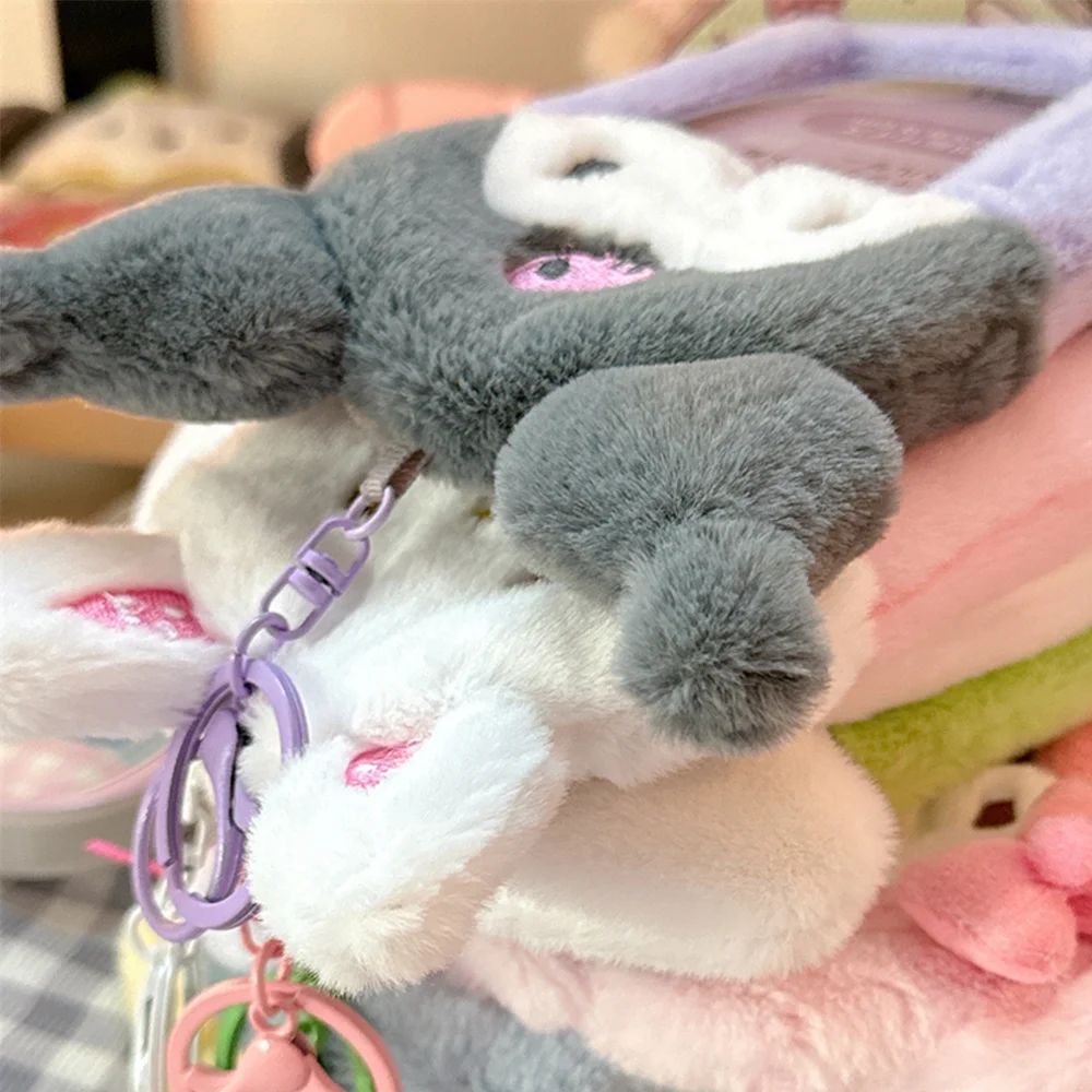 Hello Kitty Plush Card Case Keychain Kuromi Melody Card holder Kawaii Photo Card Display Sleeves Cute Bag Gifts